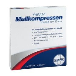 Mullkompressen 10x10 cm steril 8fach