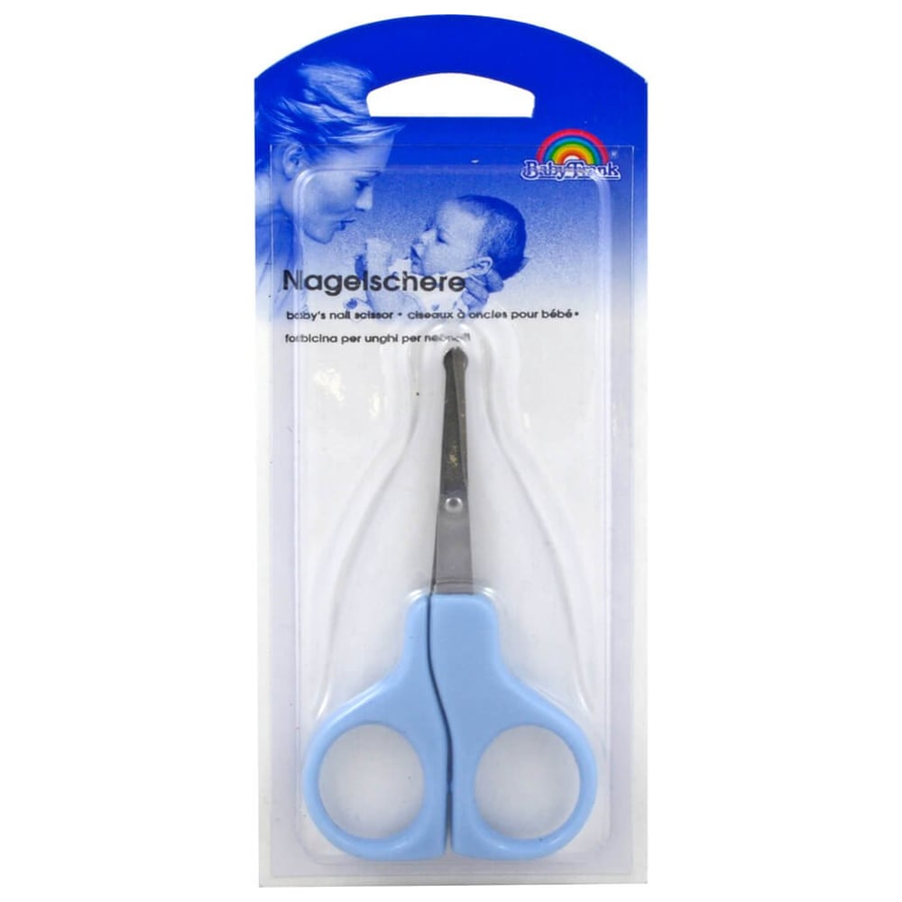Babyschere 9 cm gebogen blau