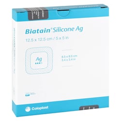 Biatain Silicone Ag Schaumverband 12,5x12,5 cm