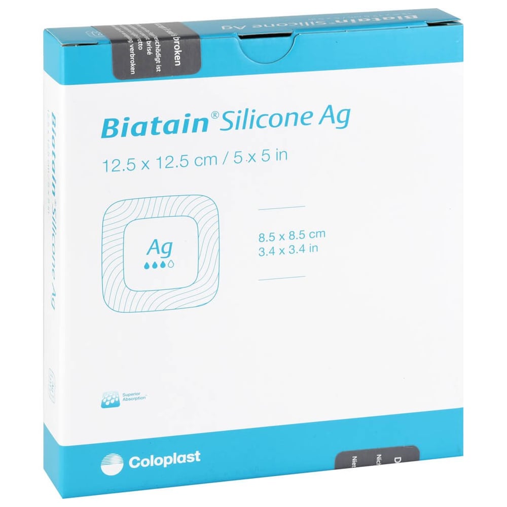 Biatain Silicone Ag Schaumverband 12.5x12.5cm