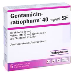 Gentamicin-ratiopharm 40mg/ml Injektionslösung SF