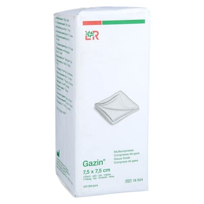 Gazin Mullkompresse 7,5x7,5 cm unsteril 12fach Op