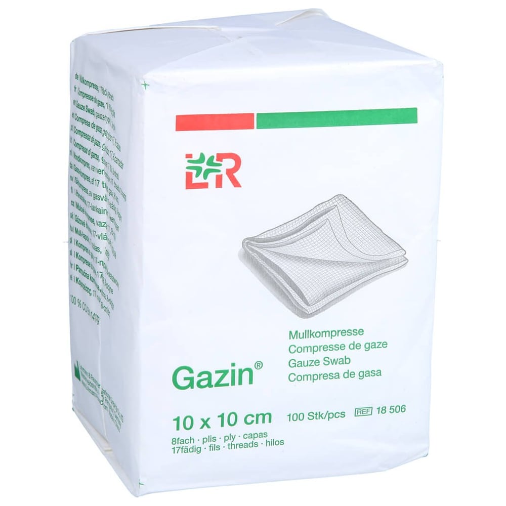 Gazin Mullkomp.10x10 cm unsteril 8fach Op