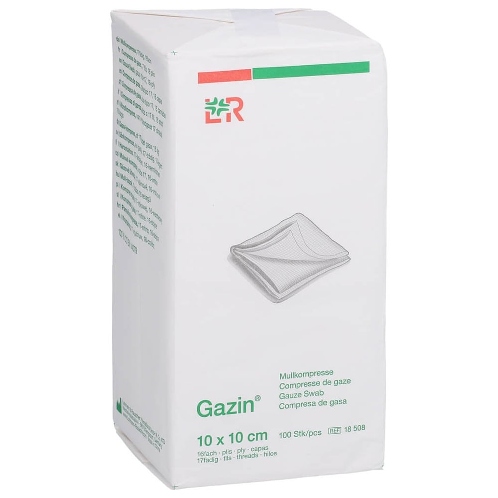 Gazin Mullkomp.10x10 cm unsteril 16fach Op