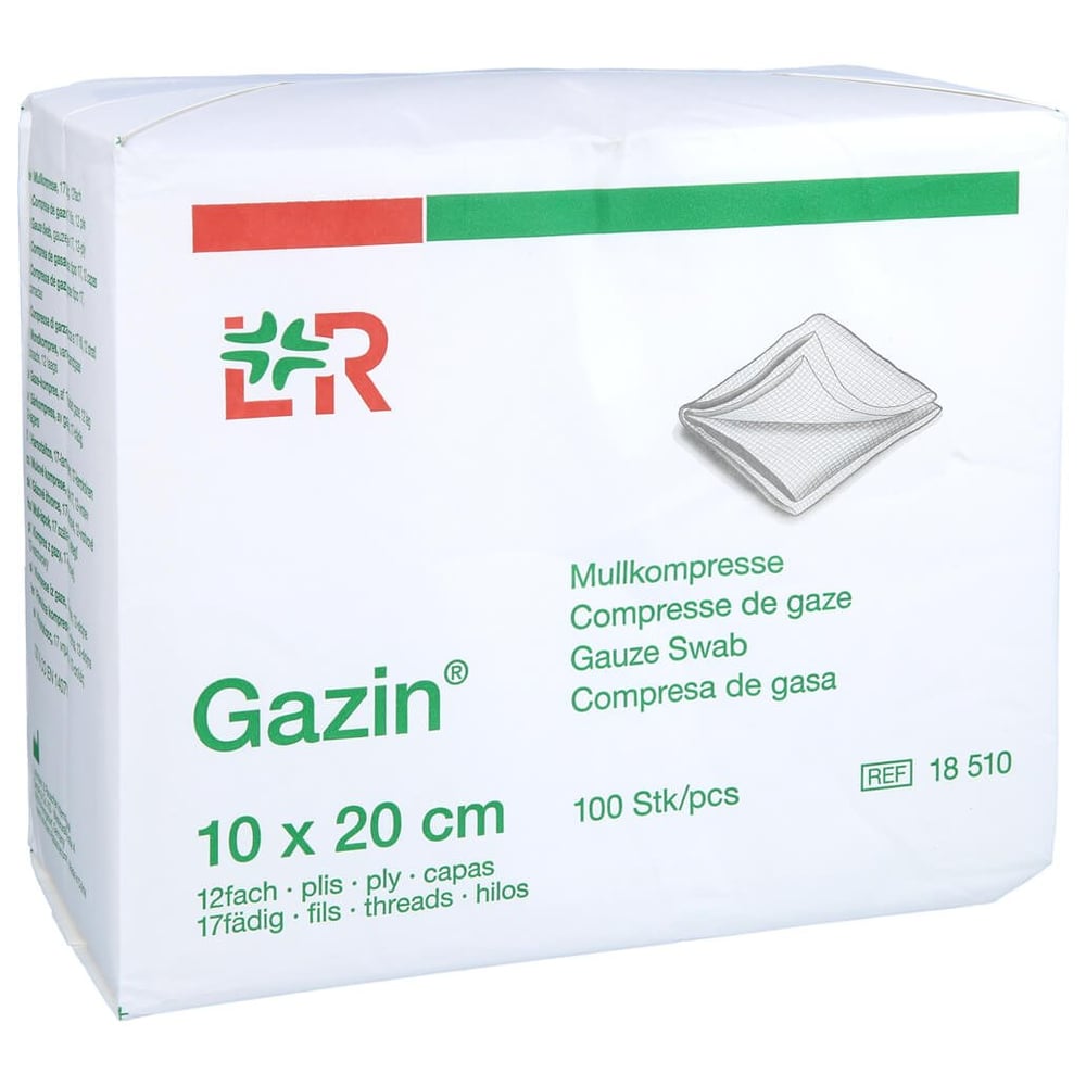 Gazin Mullkomp.10x20 cm unsteril 12fach Op