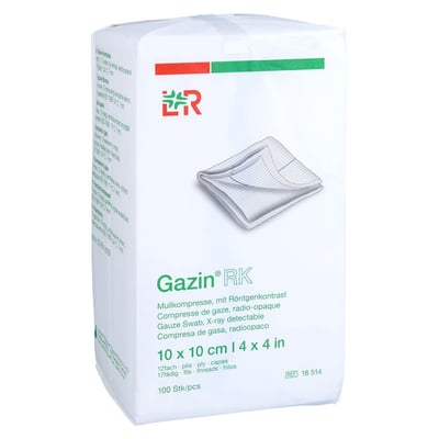 Gazin Mullkompresse 10x10 cm unsteril 12fach Rk
