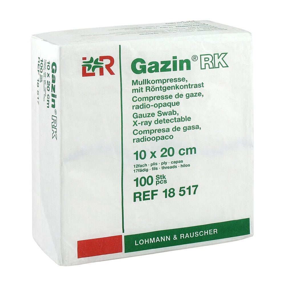 Gazin Mullkomp.10x20 cm unsteril 12fach Rk