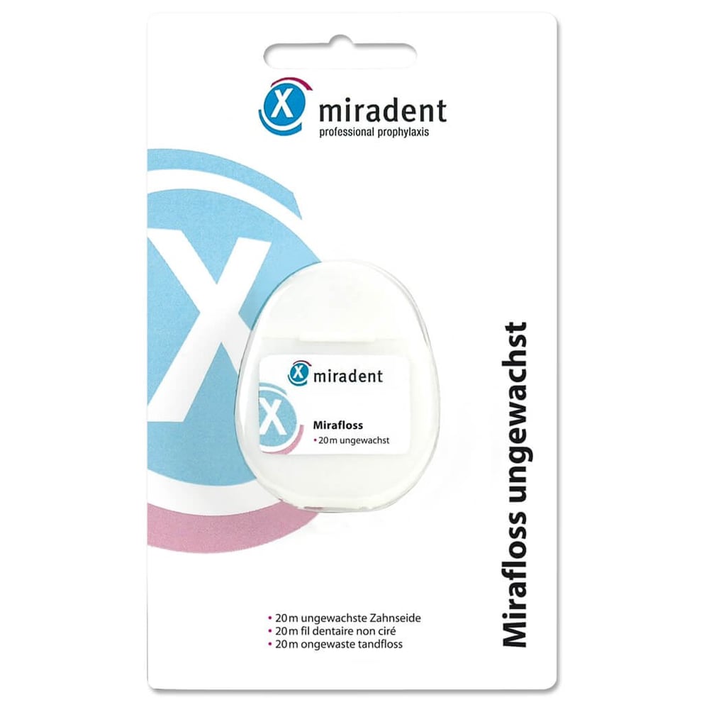 Miradent Zahnseide Mirafloss ungewachst 20 m