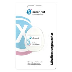 Miradent Zahnseide Mirafloss ungewachst 20 m