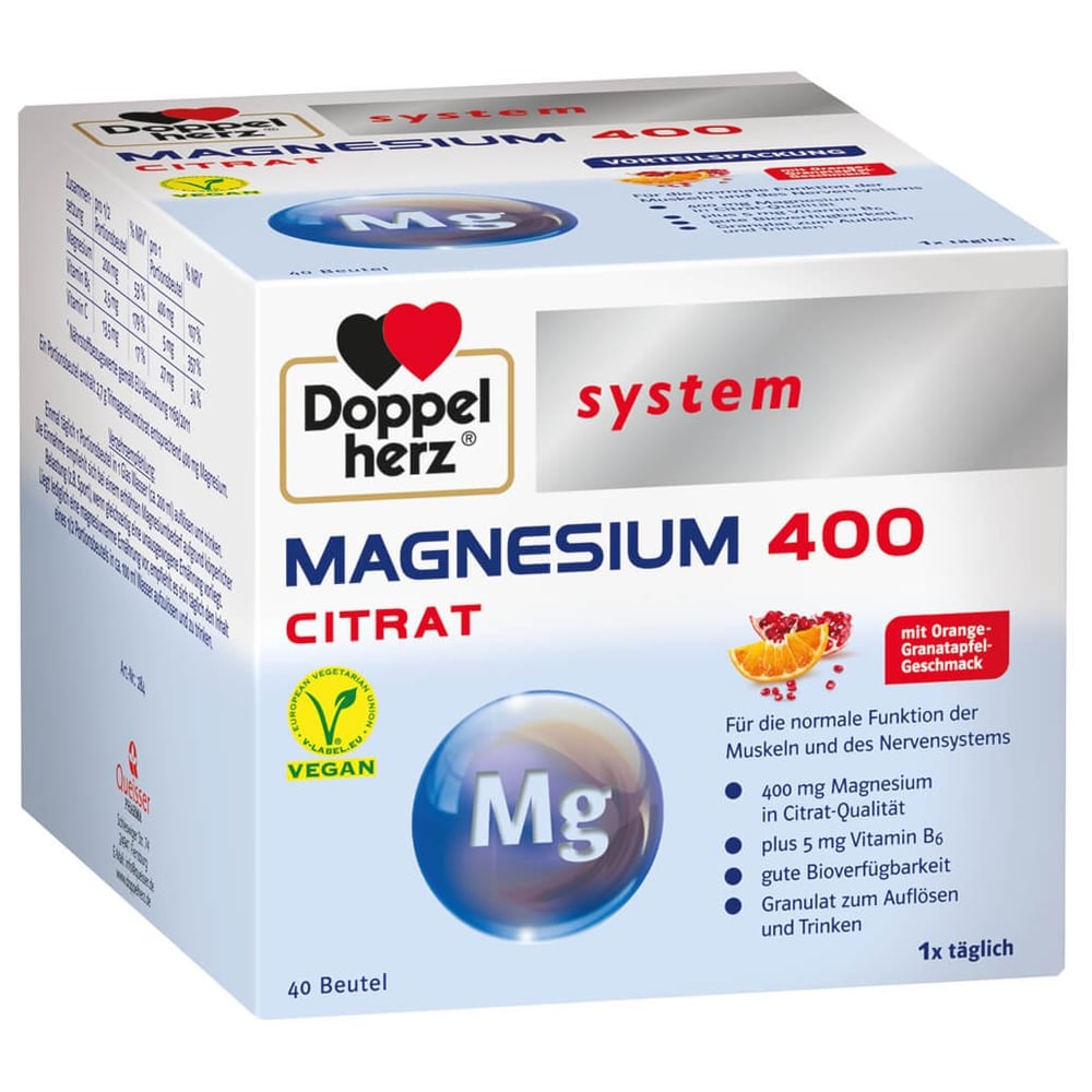Doppelherz Magnesium 400 Citrat Orange-Granatapfel