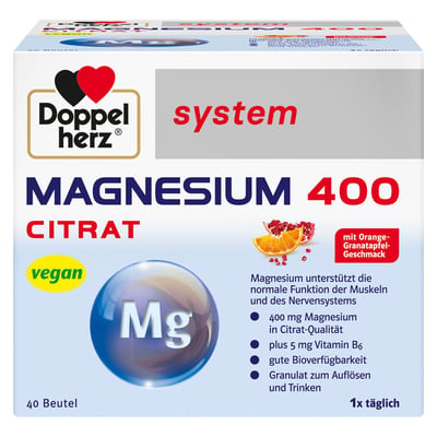 Doppelherz Magnesium 400 Citrat Orange-Granatapfel