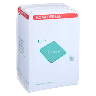 Mullkompresse 10x10cm 12fach grün