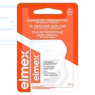 Elmex Zahnseide ungewachst mit Aminfluorid