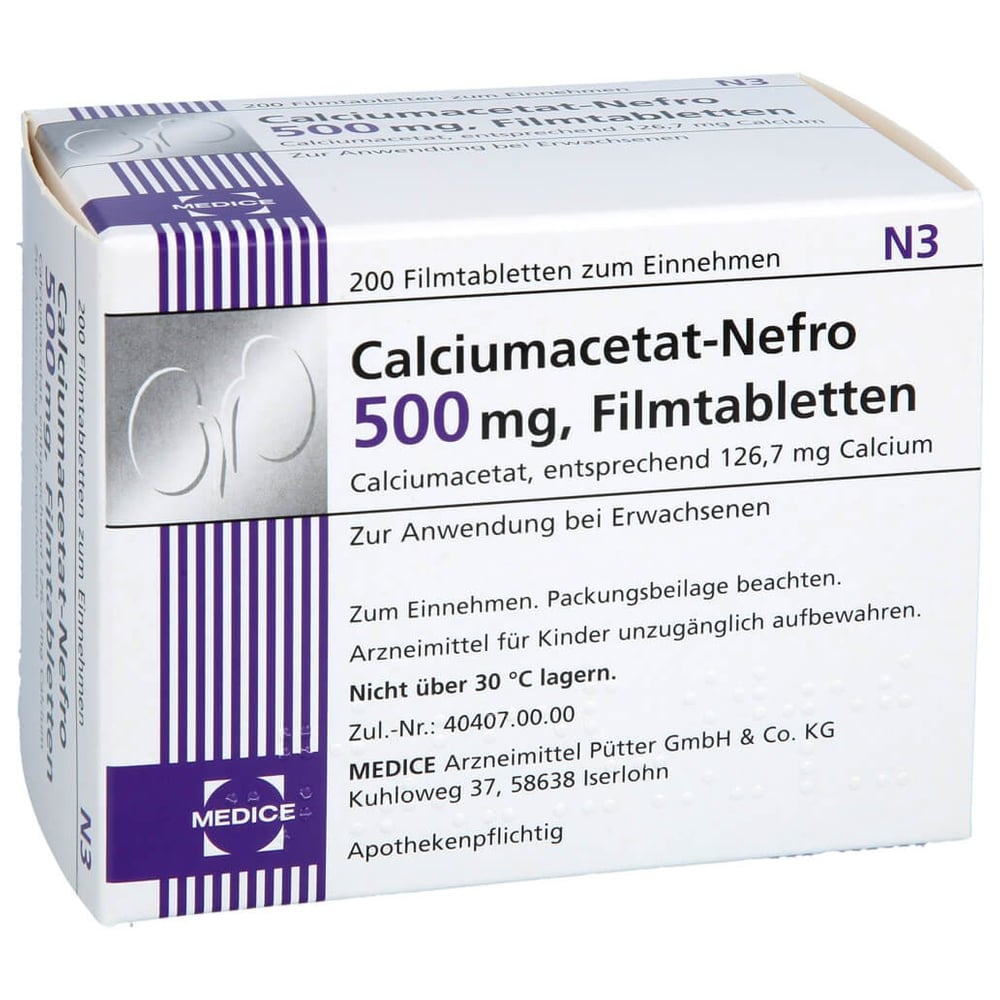 Calciumacetat Nefro 500mg