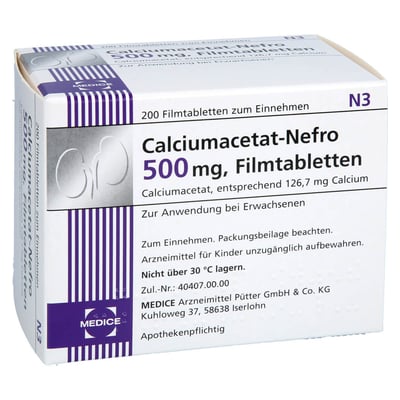 Calciumacetat Nefro 500mg