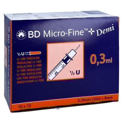 Bd Micro-fine + Insulinspritze 0,3 ml U100