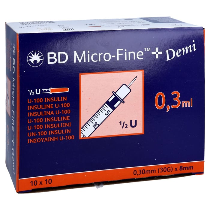 Bd Micro-fine + Insulinspritze 0,3 ml U100