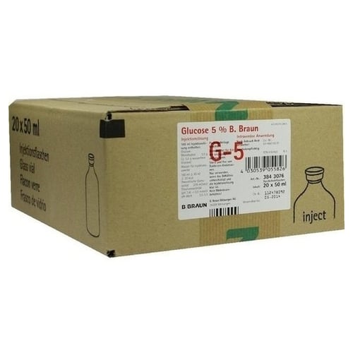 Glucose 5% B. Braun Injektionsflasche