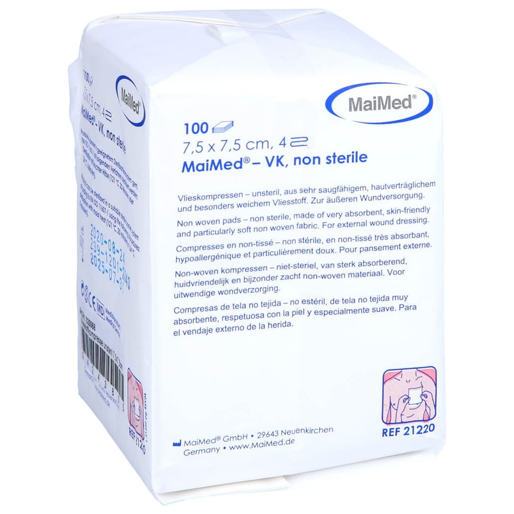 Vliesstoff-kompressen unsteril 7,5x7,5 cm 4fach