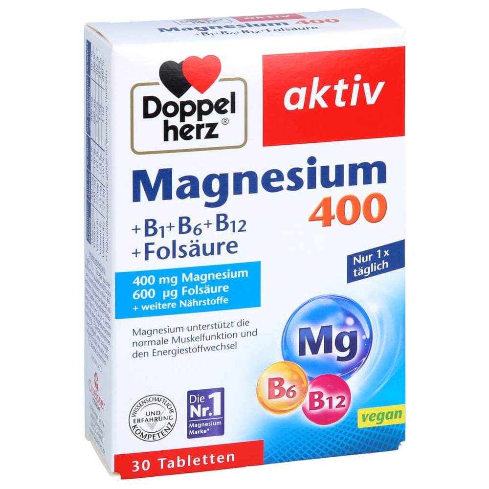 Doppelherz aktiv Magnesium 400 mg + B1 + B6 + B12 + Folsäure