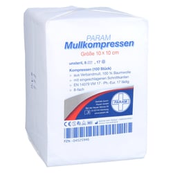 Mullkompressen 10x10 cm unsteril 8fach