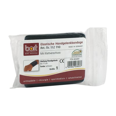 Bort Handgelenkbandage Klettverschluß Gr.1 schwarz