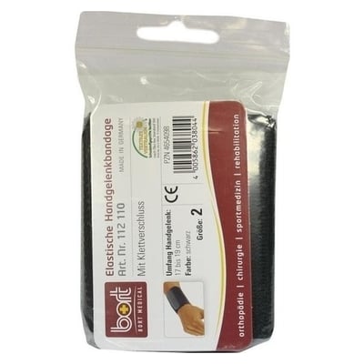 Bort Handgelenkbandage Klettverschluß Gr.2 schwarz