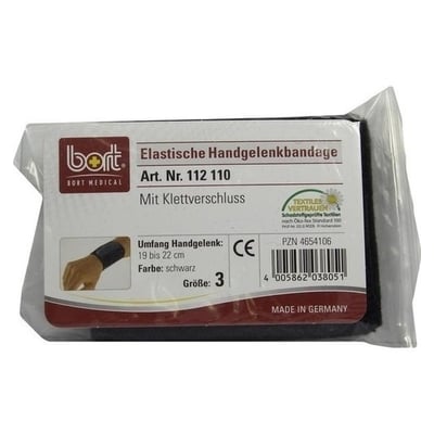 Bort Handgelenkbandage Klettverschluß Gr.3 schwarz