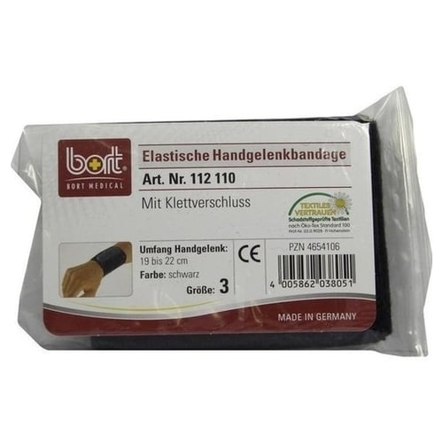 Bort Handgelenkbandage Klettverschluß Gr.3 schwarz