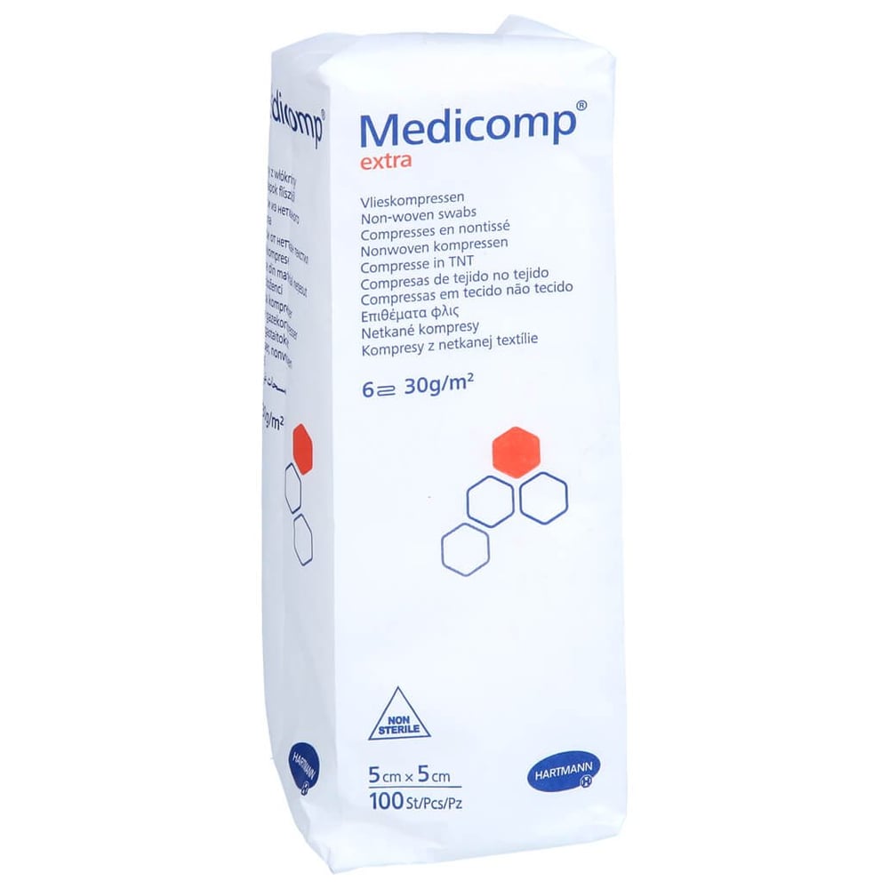 Medicomp extra Vlieskomp.unsteril 5x5 cm