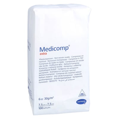 Medicomp extra Vlieskomp.unsteril 7,5x7,5 cm