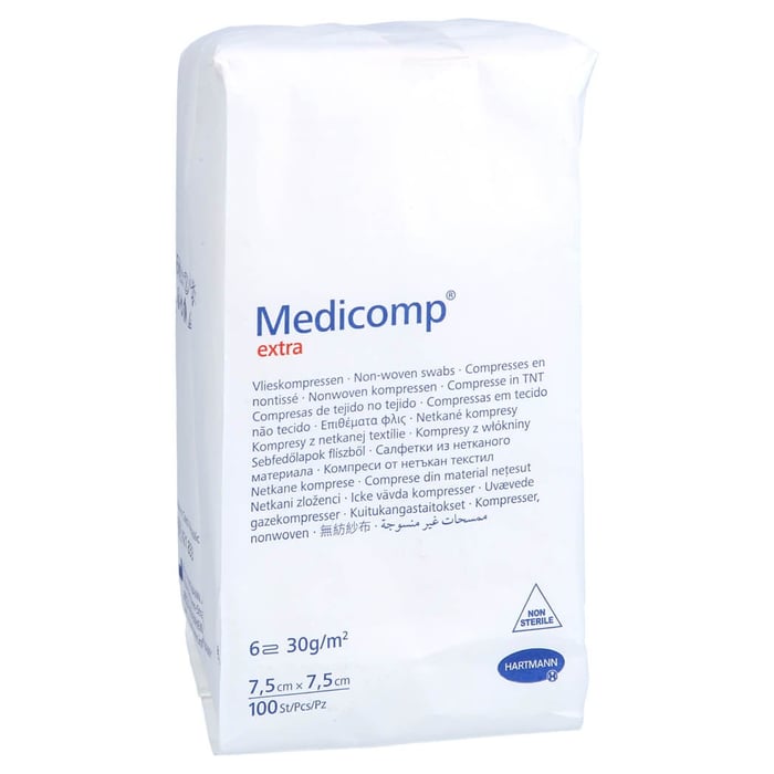 Medicomp extra Vlieskomp.unsteril 7,5x7,5 cm
