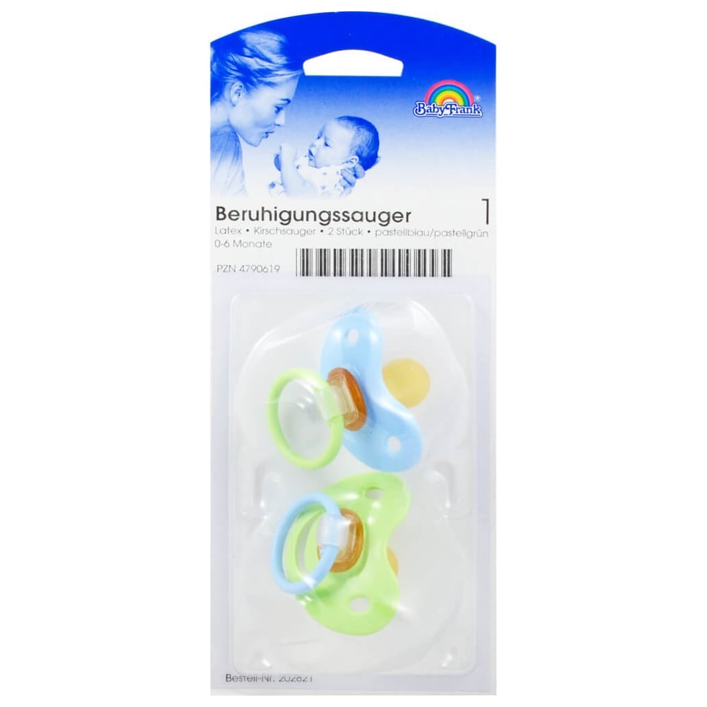 Beruhigungssauger Kirsch Latex 0-6M pastell/bl/gr