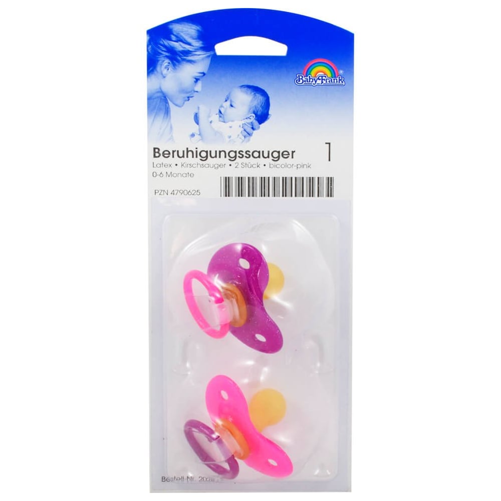Beruhigungssauger Kirsch Latex 0-6M bicolor-pink