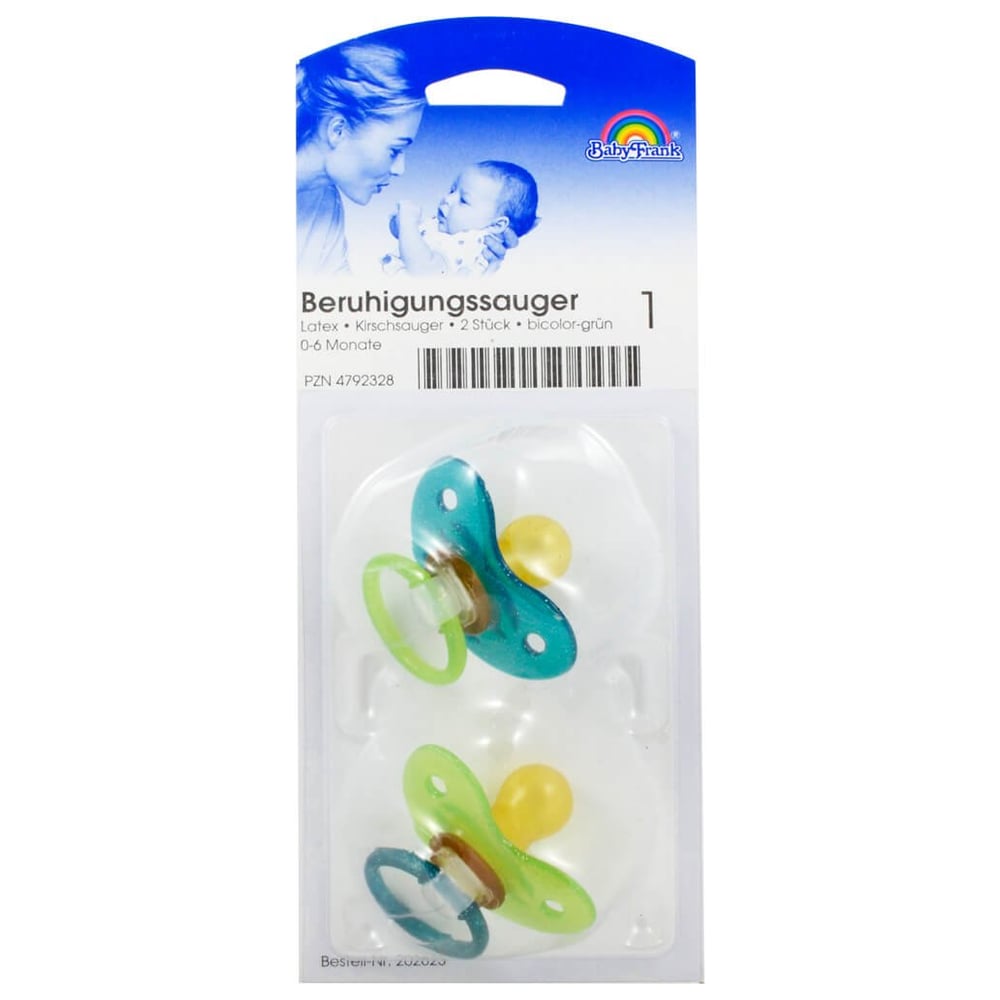 Beruhigungssauger Kirsch Latex 0-6M bicolor-grün