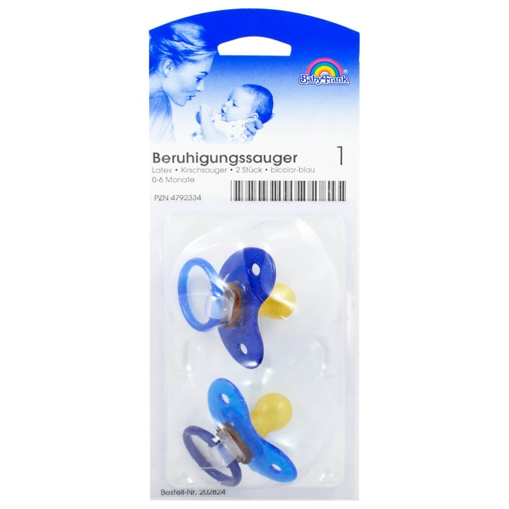 Beruhigungssauger Kirsch Latex 0-6M bicolor blau