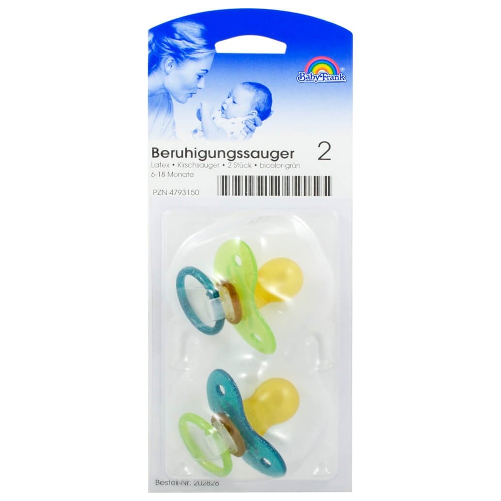 Beruhigungssauger Kirsch Latex 6-18M bicolor-grün