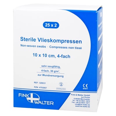Vlieskompressen steril 10x10 cm 4-fach