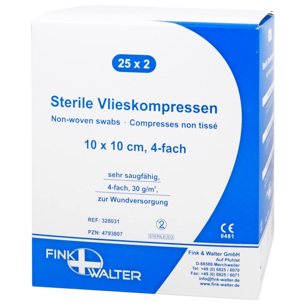 Vlieskompressen steril 10x10cm 4-fach