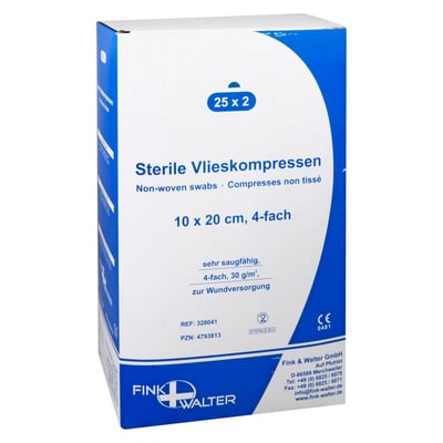 Vlieskompressen steril 10x20cm 4-fach