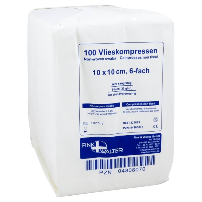 Vlieskompressen unsteril 10x10cm 6-fach