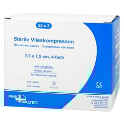 Vlieskompressen steril 7.5x7.5cm 4-fach