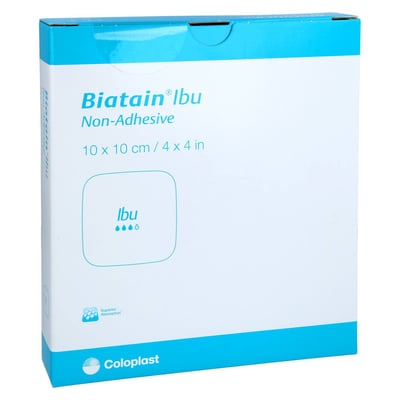 Biatain Ibu Schaumverband 10x10 cm nicht haftend Coloplast