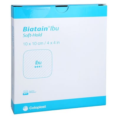 Biatain Ibu Schaumverband 10x10 cm sanft haftend