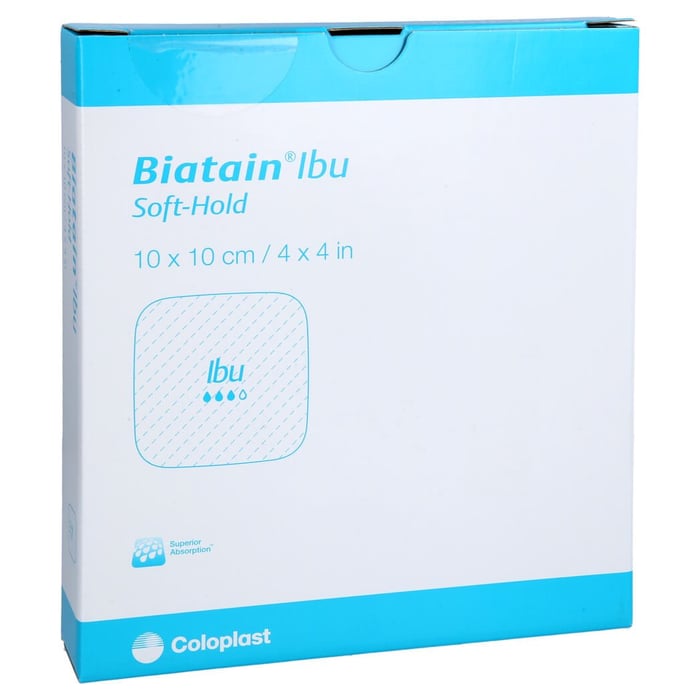 Biatain Ibu Schaumverband 10x10 cm sanft haftend