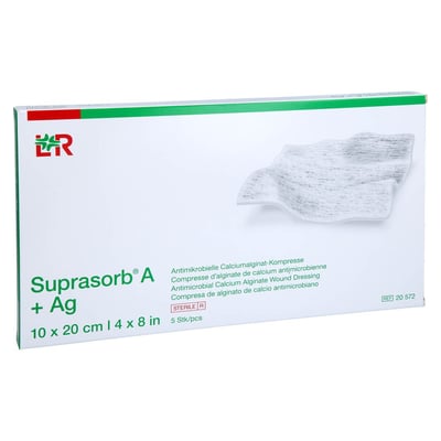 Suprasorb A+AG Antimikro Cal.-alginat Kompresse 10x20 Produktbild 1