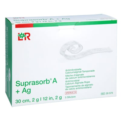 Suprasorb A+AG Antimikro Cal.-alginat Tampo30 cm 2 g Produktbild 1