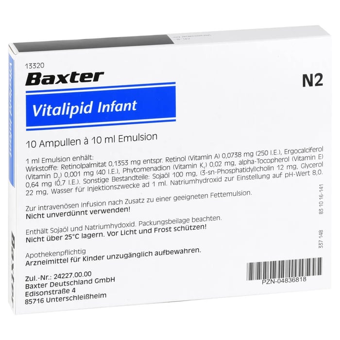 Vitalipid Infant Emulsion zur Infusion Ampullen