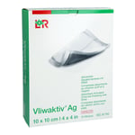 Vliwaktiv AG 10x10cm Aktivkohle Saugkompr.m.Silber