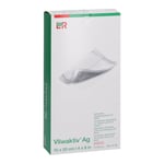 Vliwaktiv AG 10x20 cm Aktivkohle Saugkompresse m. Silber